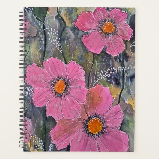 Roze Posies Notitieboek (Voorkant)