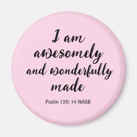 Roze positieve bijbelse bevestiging magneet (Voorkant)