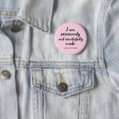 Roze positieve bijbelse bevestiging ronde button 5,7 cm (In situ)