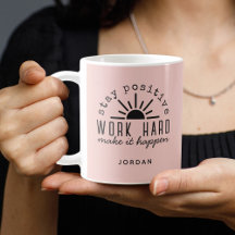 Roze positieve motivatiequote met elke naam