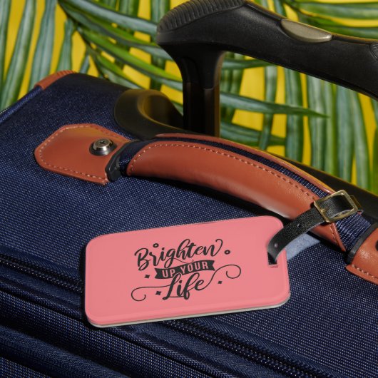 Roze positieve quote bagagerek bagagelabel (Voorkant Insitu 3)