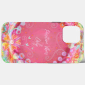 roze "Positive Vibes" Quote Inspirivity Case-Mate iPhone Case (Achterkant (horizontaal))