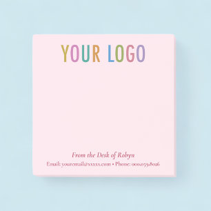 Roze Post-it® Notities Zakelijk Logo Van mijn bure Notes