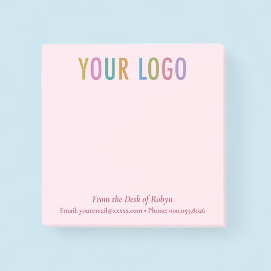 Roze Post-it® Notities Zakelijk Logo Van mijn bure Notes