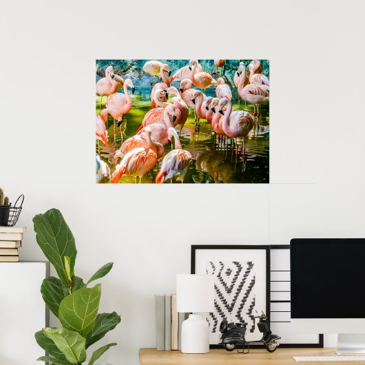 Roze Poster Flamingo (Thuiskantoor)