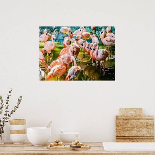 Roze Poster Flamingo (Keuken)