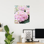 Roze Poster Hydrangeas (Thuiskantoor)