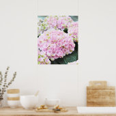 Roze Poster Hydrangeas (Keuken)