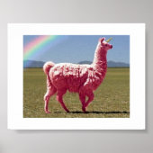 Roze Poster Lama-Unicorn (Voorkant)