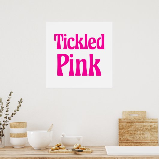 Roze Poster met kikkegels (Keuken)