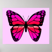 Roze Poster van Butterfly (Voorkant)