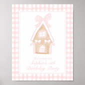 Roze Poster van Gingerbrood House Aanpassen (Voorkant)