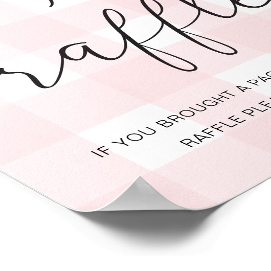 Roze Poster van Gingham Diaper Raffle (Hoek)