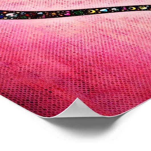 Roze Poster van het hart (Hoek)