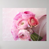 roze poster van ranunculus bouquet (Voorkant)