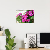 Roze Poster — William/Dianthus Flower Print (Thuiskantoor)