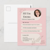 Roze Postpartum Doula Professioneel Design Briefkaart (Voorkant / Achterkant)
