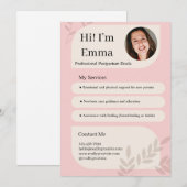 Roze Postpartum Doula Professioneel Design Feestdagenkaart (Voorkant / Achterkant)