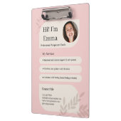 Roze Postpartum Doula Professioneel Design Klembord (Links)