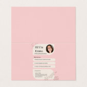 Roze Postpartum Doula Professioneel Design Visitekaartje (Buitenkant ongevouwen)