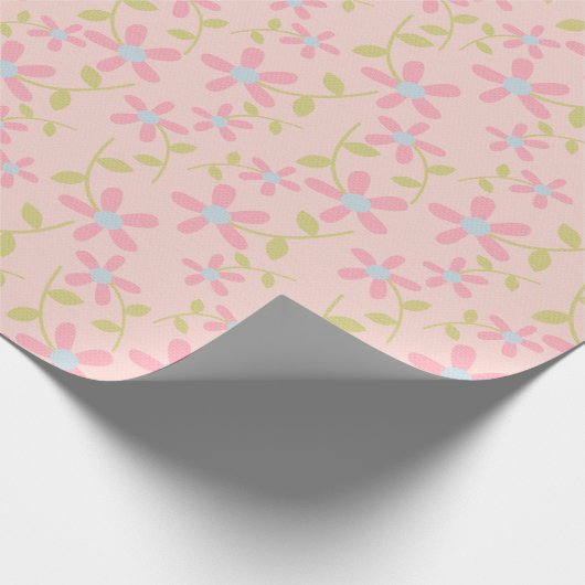 Roze posy Patroon Cadeaupapier (Hoek)
