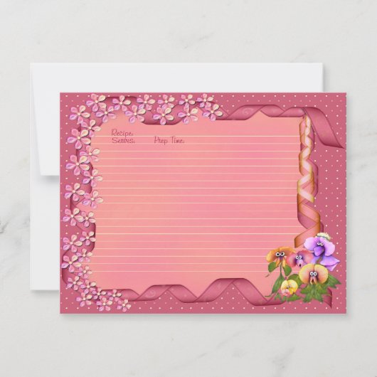 Roze posy Recipe-kaarten Kaart (Voorkant)