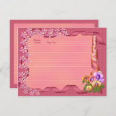 Roze posy Recipe-kaarten Kaart (Voorkant / Achterkant)