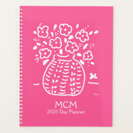 Roze posy Vase Planner