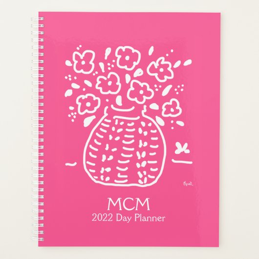 Roze posy Vase Planner (Voorkant)