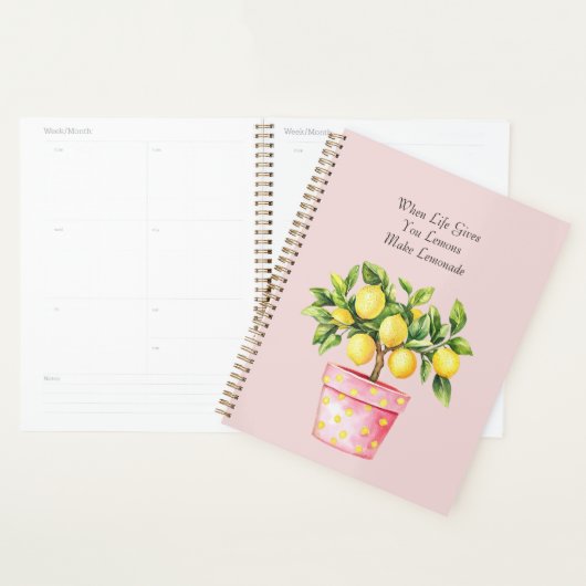 Roze Pot Gele Citroen Plant Planner (Display)