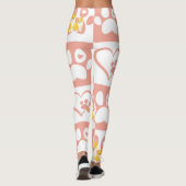 Roze poten en harten met Corgis Leggings (Achterkant)