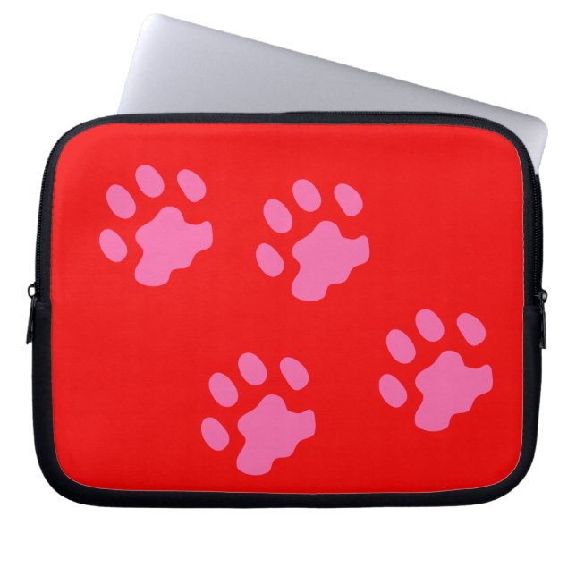 Roze poten hoes voor neopreen laptop 10 inch (Voorkant)