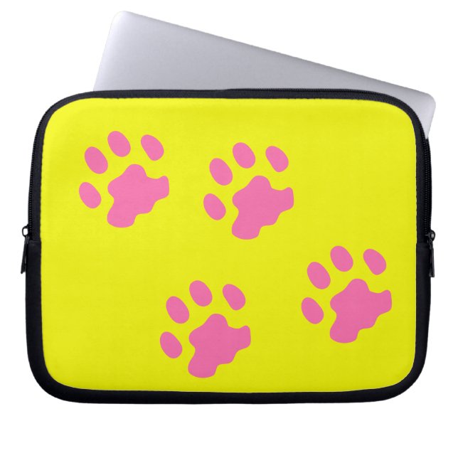 Roze poten hoes voor neopreen laptop 10 inch (Voorkant)