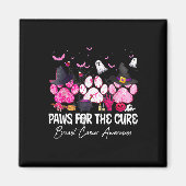Roze poten voor de Cure Borstkanker Awareness Dog Magneet (Voorkant)