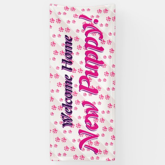 Roze poten - Welkomststartpagina met puppy banner (Verticaal)
