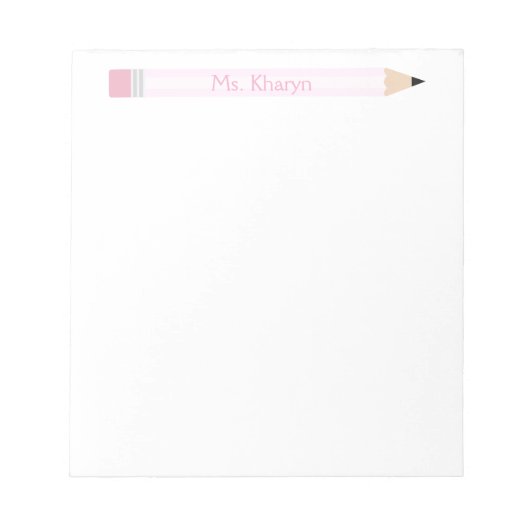 Roze potlood leraar, aangepaste leraar notitieblok (Voorkant)