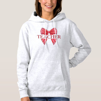 Roze Potlood Lint Boog Leraar Waardering Hoodie