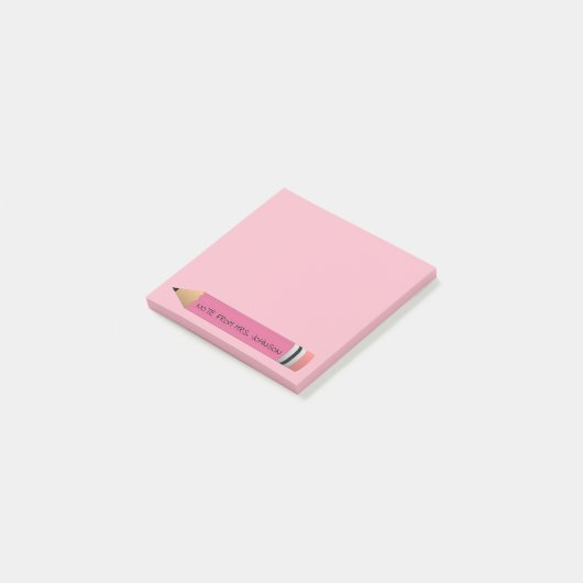 Roze potlood post-it® notes (Schuin)