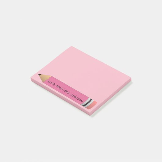 Roze potlood post-it® notes (Schuin)