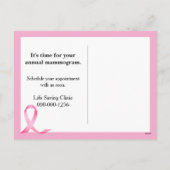Roze Potlood Verwijdert Kankertekst Feestdagenkaart (Achterkant)