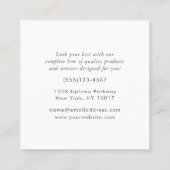 Roze powder Puff Professional Makeup Artist Vierkante Visitekaartje (Achterkant)