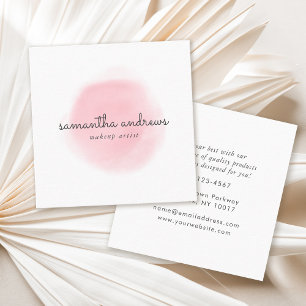 Roze powder Puff Professional Makeup Artist Vierkante Visitekaartje