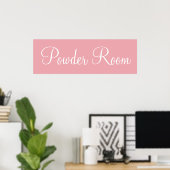 Roze Powder Room Wall Art Poster Afdrukken (Thuiskantoor)