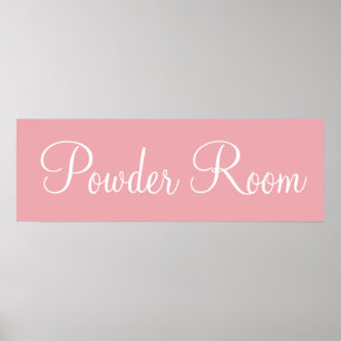 Roze Powder Room Wall Art Poster Afdrukken