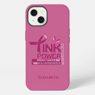 Roze Power-Breast Cancer Awareness Design iPhone 13 Hoesje