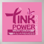 Roze Power-Breast Cancer Awareness Design Poster (Voorkant)