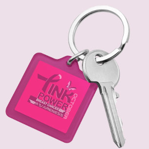 Roze Power-Breast Cancer Awareness Design Sleutelhanger