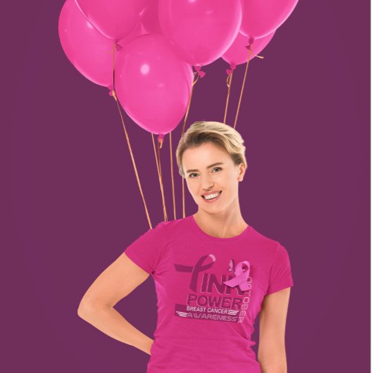 Roze Power-Breast Cancer Awareness Design T-shirt
