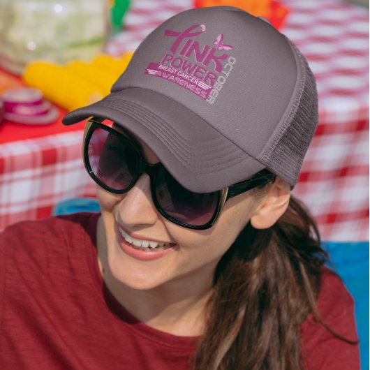 Roze Power-Breast Cancer Awareness Design Trucker Pet