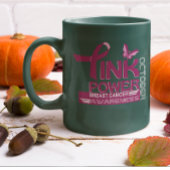Roze Power-Breast Cancer Awareness Design Tweekleurige Koffiemok